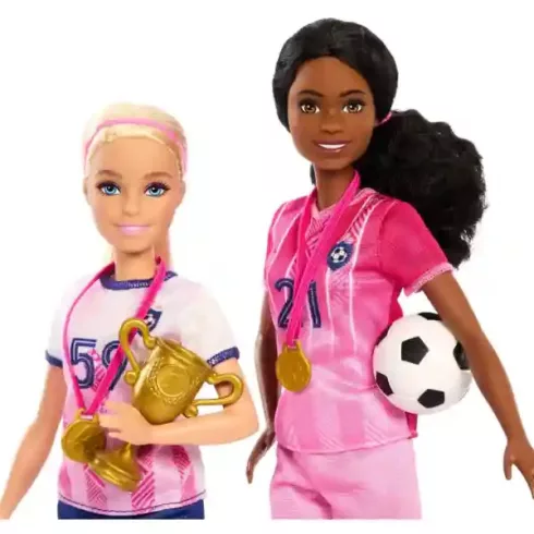 Mattel Barbie focis játékszett focista babákkal