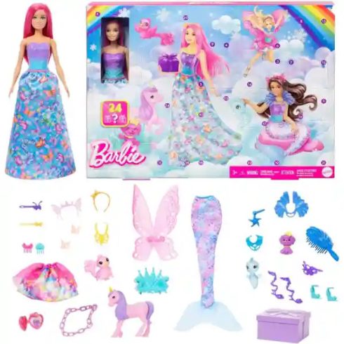 Mattel Barbie Dreamtopia adventi kalendárium, naptár, sellő, hercegnő, tündér