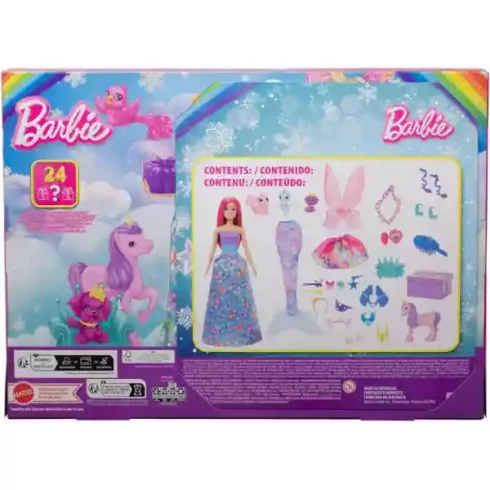 Mattel Barbie Dreamtopia adventi kalendárium, naptár, sellő, hercegnő, tündér