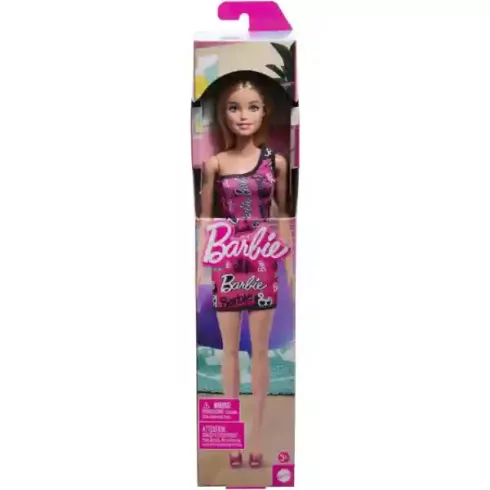 Mattel Barbie baba "Barbie" feliratos ruhában szőke hajjal