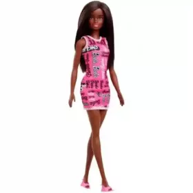   Mattel Barbie baba "Barbie" feliratos ruhában fekete hajjal