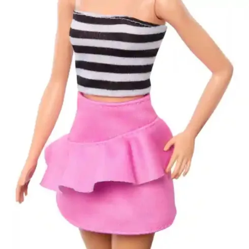 Mattel Barbie baba fekete-fehér felsőben
