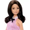 Mattel Barbie baba rózsaszín-fehér kockás ruhában