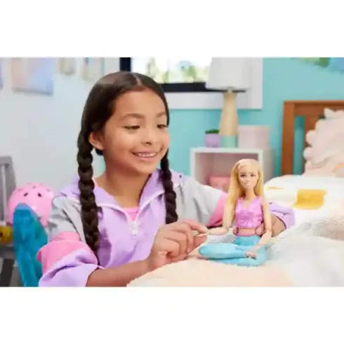 Mattel Barbie hajlékony jógababa szőke hajjal (csomagolássérült)