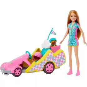   Mattel Barbie Stacie verenyző baba gokarttal és kiskutyával