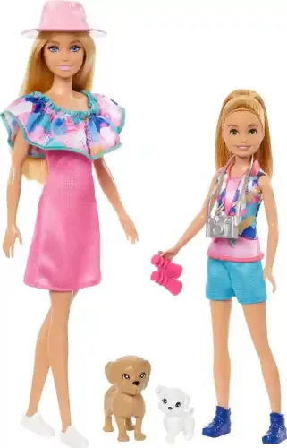 Mattel Barbie és Stacie babák kutyusokkal