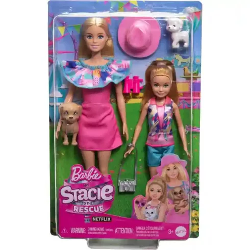Mattel Barbie és Stacie babák kutyusokkal