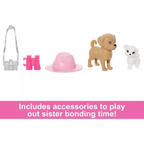 Mattel Barbie és Stacie babák kutyusokkal