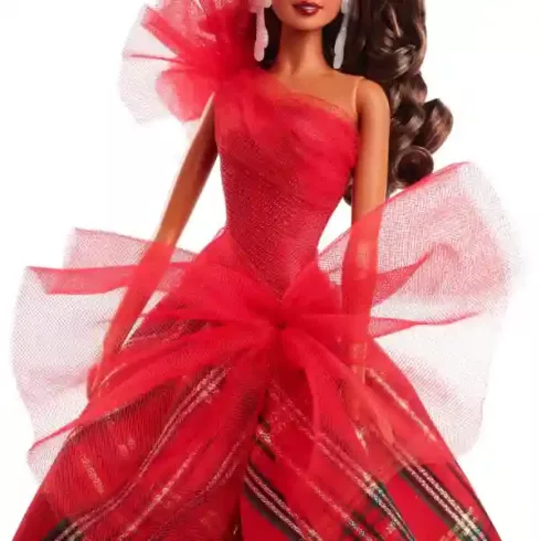 Mattel Barbie Signature ünnepi barna hajú baba