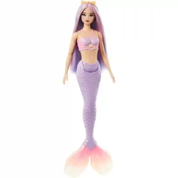 Mattel Barbie sellő baba lila hajjal és uszonnyal
