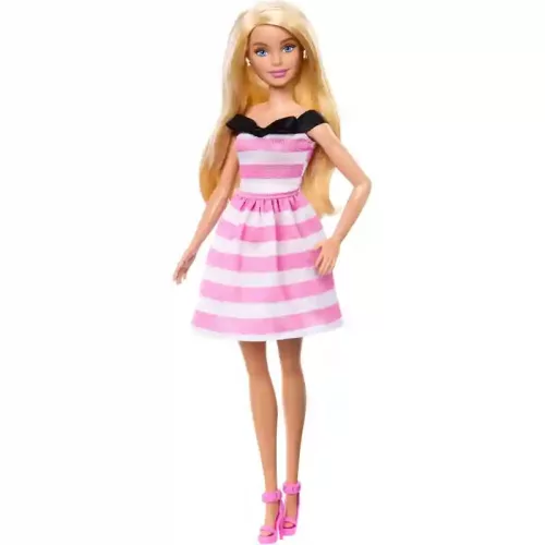 Mattel Barbie 65. évfordulós divatbaba csíkos ruhában