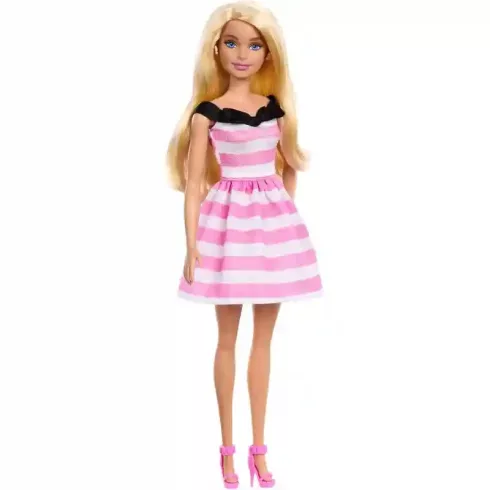 Mattel Barbie 65. évfordulós divatbaba csíkos ruhában