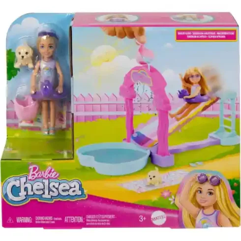 Mattel Barbie Chelsea baba medencével és csúszdával