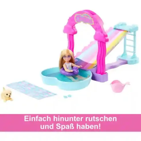 Mattel Barbie Chelsea baba medencével és csúszdával