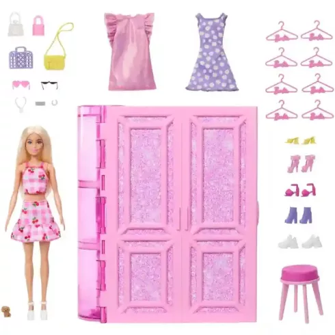 Mattel Barbie álom gardróbszoba babával és ruhákkal (csomagolássérült)