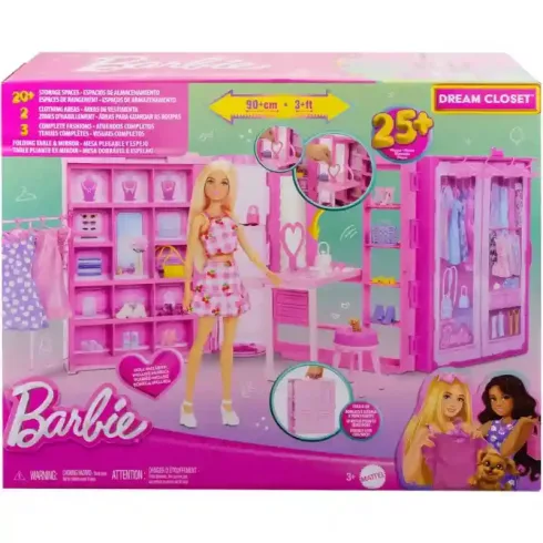 Mattel Barbie álom gardróbszoba babával és ruhákkal
