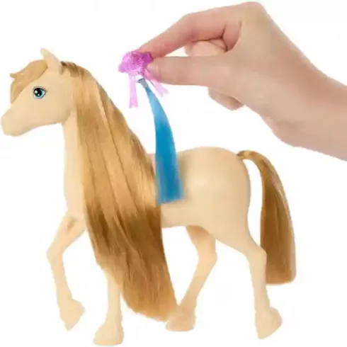 Mattel Barbie Mysteries lóápoló készlet pónilóval - világosbarna