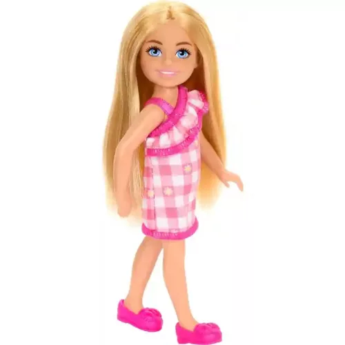 Mattel Barbie Family & Friends Chelsea baba kockás ruhában