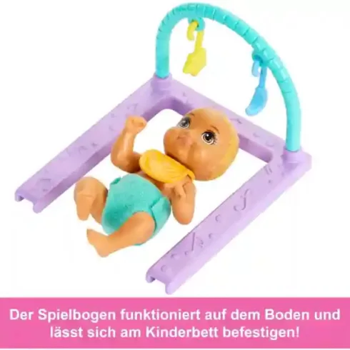 Mattel Barbie Skipper bébiszitter baba kisbabákkal, kisággyal, hintával és libikókával