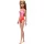 Mattel Barbie strandoló baba rózsaszín-piros fürdőruhában