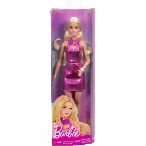 Mattel Barbie Fashionistas fényes pink ruhában