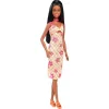 Mattel Barbie Fashionistas baba kockás-virágos ruhában