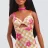 Mattel Barbie Fashionistas baba kockás-virágos ruhában