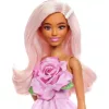 Mattel Barbie Fashionistas baba rózsás ruhában és rózsaszín hajjal