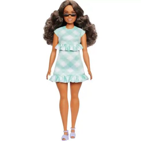 Mattel Barbie Fashionistas baba zöld ruhában