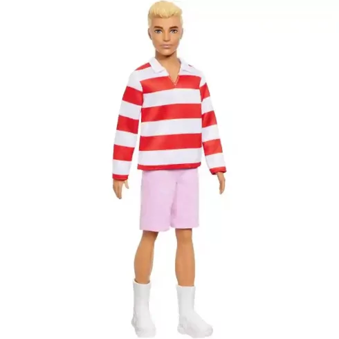 Mattel Barbie Ken fiú baba csíkos felsőben és rövidnadrágban