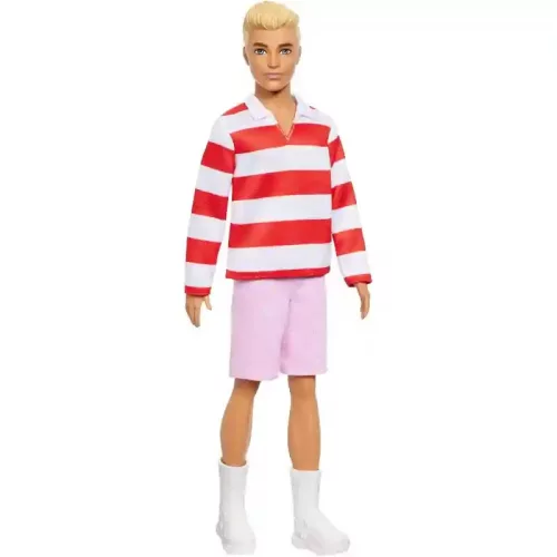 Mattel Barbie Ken fiú baba csíkos felsőben és rövidnadrágban