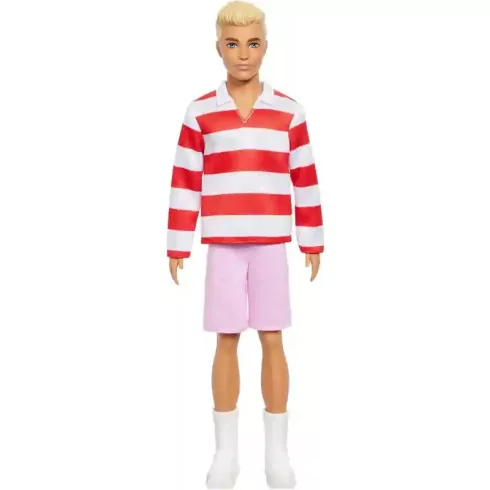 Mattel Barbie Ken fiú baba csíkos felsőben és rövidnadrágban