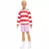 Mattel Barbie Ken fiú baba csíkos felsőben és rövidnadrágban