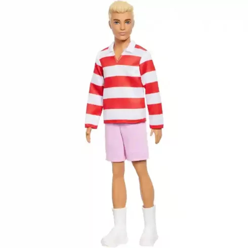 Mattel Barbie Ken fiú baba csíkos felsőben és rövidnadrágban