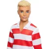 Mattel Barbie Ken fiú baba csíkos felsőben és rövidnadrágban