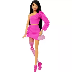   Mattel Barbie Deluxe Style baba rózsaszín ruhában lábprotézissel