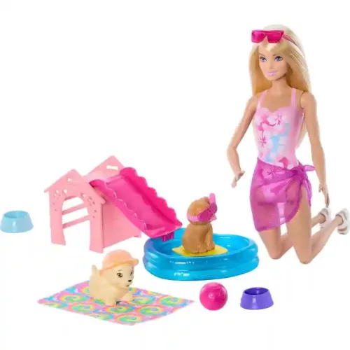 Mattel Barbie baba medencés bulija kiskutyákkal