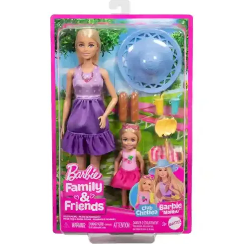 Mattel Barbie Family & Friends Barbie Malibu és Chelsea babák piknikezése