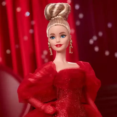 Mattel Barbie Signature 80. évfordulós baba piros estélyi ruhában