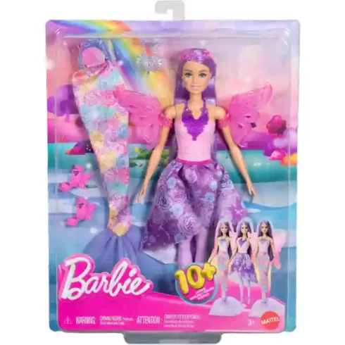 Mattel Barbie 3 az 1-ben átváltozó baba (sellő, hercegnő, tündér)