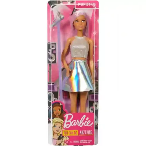 Mattel Barbie popsztár baba mikrofonnal és rózsaszín hajjal
