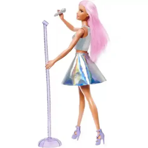 Mattel Barbie popsztár baba mikrofonnal és rózsaszín hajjal