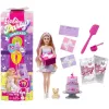 Mattel Barbie Party Unboxed meglepetés baba - Kisállat szülinapi sorozat francia bulldog kutyussal