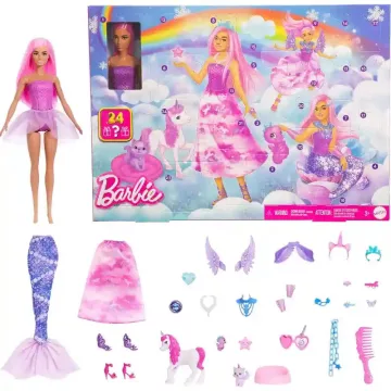   Mattel Barbie Dreamtopia adventi kalendárium, naptár, sellő, hercegnő, tündér