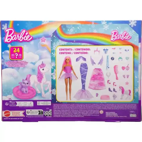 Mattel Barbie Dreamtopia adventi kalendárium, naptár, sellő, hercegnő, tündér