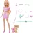 Mattel Barbie rózsaszín kockás ruhában kiskutyával