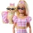 Mattel Barbie rózsaszín kockás ruhában kiskutyával