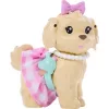Mattel Barbie rózsaszín kockás ruhában kiskutyával