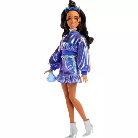Mattel Barbie Deluxe Style baba csillogós kék ruhában