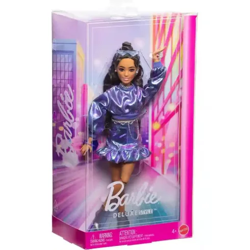 Mattel Barbie Deluxe Style baba csillogós kék ruhában